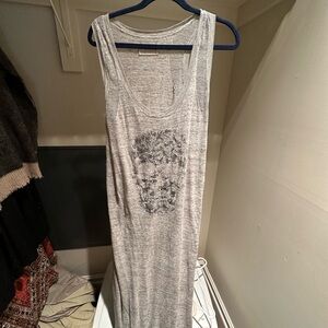 Zadig & Voltair gray thin knit gray  Sleeveless Maxi Dress with skul design